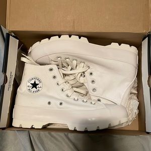 White Lugged High Top Converse